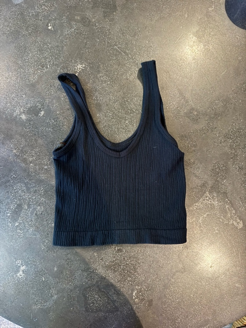 Urban Outfitters Black Ribbed Crop Tank Top